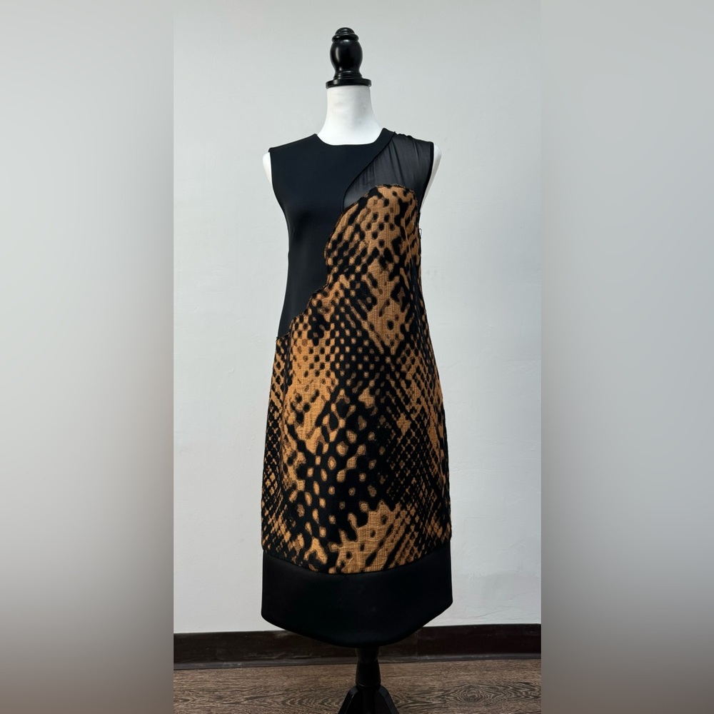 EUC 3.1 Phillip Lim Black Mesh Patchwork Pattern Dress Sz 8